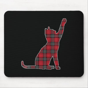 Womens Red Buffalo Plaid Cat Matching Family Chris Mouse Pad