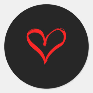 Women's Red Heart Funny Cute Design For Men Women  Classic Round Sticker