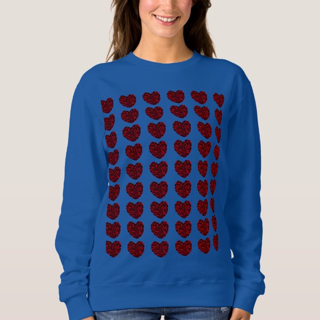 Women's Red Hearts Sweatshirt (Front)