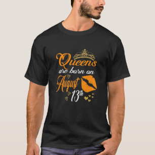 Womens Red Lips Queens Are Born On August 1St Leo T-Shirt