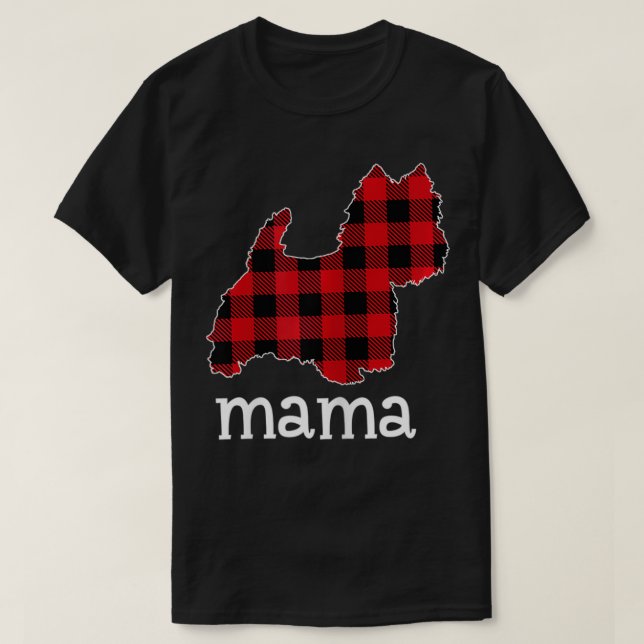 Womens Red Plaid Westie Dog Lover Christmas Matchi T-Shirt (Design Front)