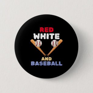 Women's red white and baseball patriotic bat ball 6 cm round badge