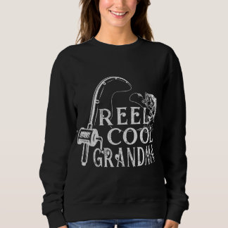 Womens Reel Cool Grandma Fishing Vintage Retro Mot Sweatshirt
