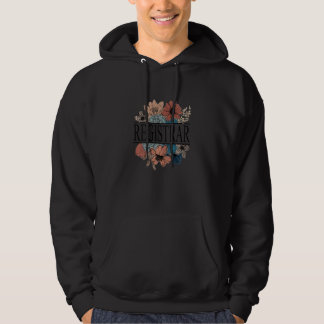 Womens Registrar Retro Flower Teacher Hoodie