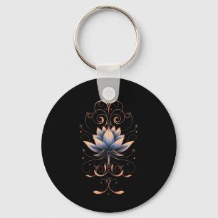 Womens Reiki Lotus Flower New Age Meditation Yoga Key Ring