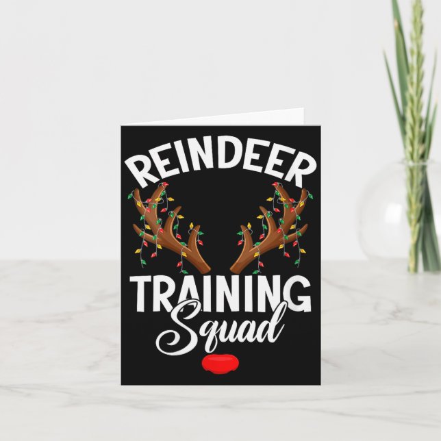 Womens Reindeer Training Squad Team Running Family Card (Front)