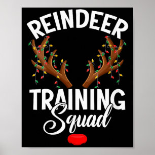 Womens Reindeer Training Squad Team Running Family Poster