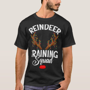 Womens Reindeer Training Squad Team Running Family T-Shirt