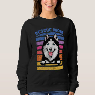 Womens Rescue Mum  Siberian Husky  Dog Mum Sweatshirt