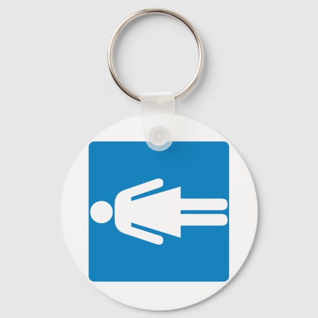 Women's Restroom Highway Sign Key Ring (Front)