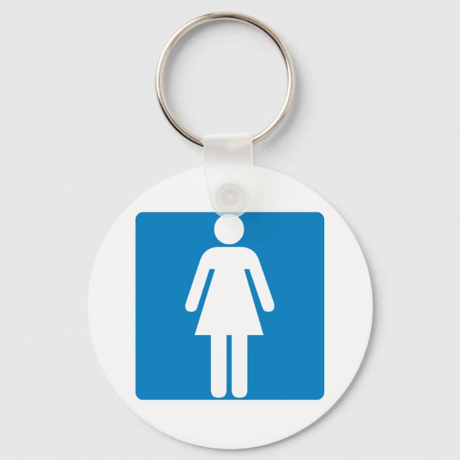 Women's Restroom Highway Sign Key Ring (Front)