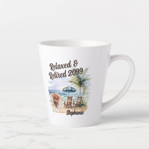 Women's Retirement Beach Chair  Latte Mug