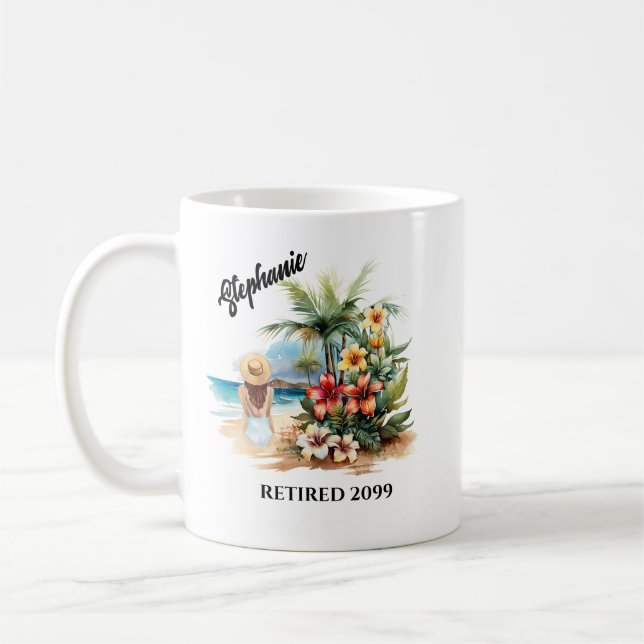 Women's Retirement Beach Summer Aloha  Coffee Mug (Left)