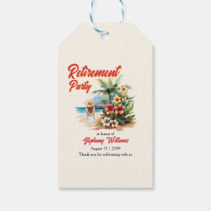 Women's Retirement Party Beach Aloha Woman Gift Tags