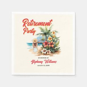 Women's Retirement Party Beach Aloha Woman Napkin