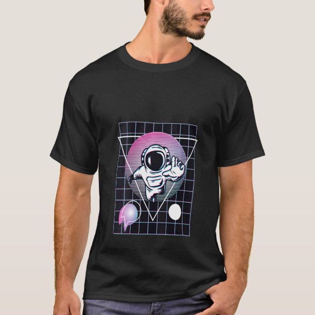 Womens Retro 80's Style Vaporwave Synthwave Astron T-Shirt (Front)