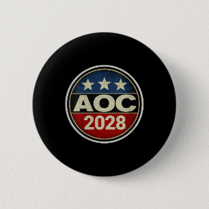 Womens Retro Aoc 2028 Fight Oligarchy Protest Resi 6 Cm Round Badge