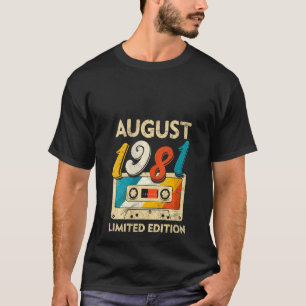 Womens Retro August 1981 Cassette Tape 40th Birthd T-Shirt