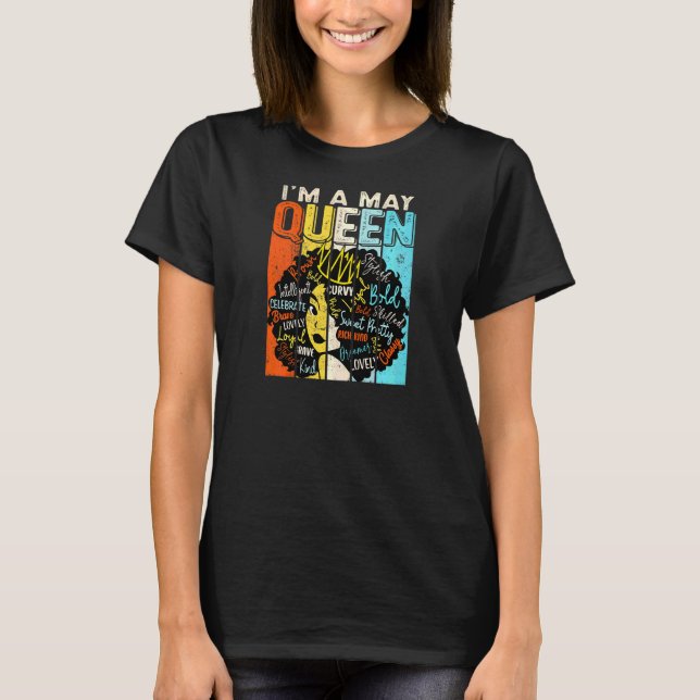 Womens Retro Awesome Juneteenth I'm A May Cute Que T-Shirt (Front)