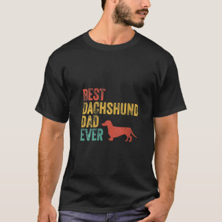 Womens Retro Best Dachshund Dad Ever Daddy Dog Lov T-Shirt