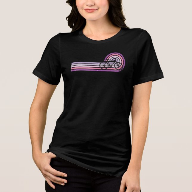 Womens Retro Bicycle Tri-Blend Shirt (Front)