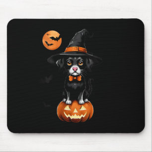 Womens Retro Black Dog Pumpkin Halloween Costume Mouse Pad