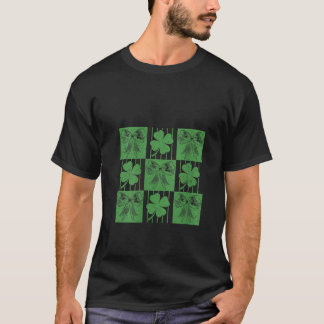 Womens Retro Chequered St Patrick s Day Coquette B T-Shirt