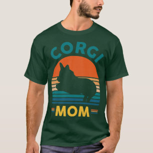 Womens Retro Corgi Mum Dog Mother Pet Owner Vintag T-Shirt