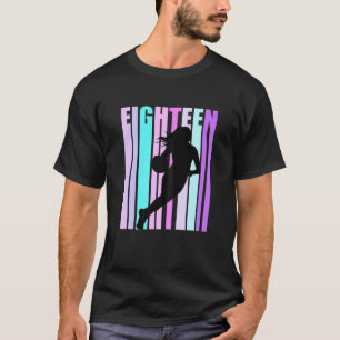 Womens Retro Girls 18Th Birthday Basketball Player T-Shirt