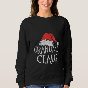 Womens Retro Grandma Claus Funny Christmas Santa Sweatshirt