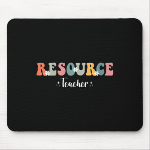 Womens Retro Groovy Resource Teacher Appreciation  Mouse Pad
