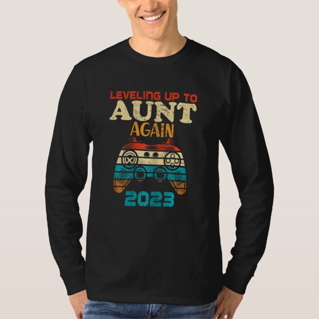 Womens Retro Levelling Up To Aunt Again 2023 Promo T-Shirt (Front)