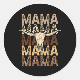 Womens Retro Mama Funny Mothers Day Gifts For Mum Classic Round Sticker