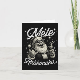 Womens Retro Mele Kalikimaka Hawaiian Christmas Ta Card