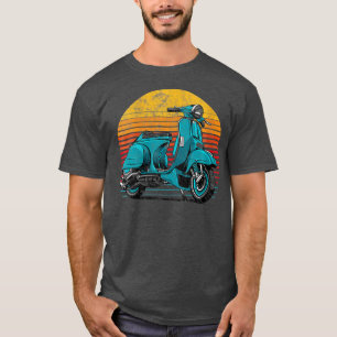Womens retro Moped Vintage Sunset Motor Scooter Mo T-Shirt