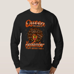 Womens Retro Queen Was Born In September Birthday T-Shirt
