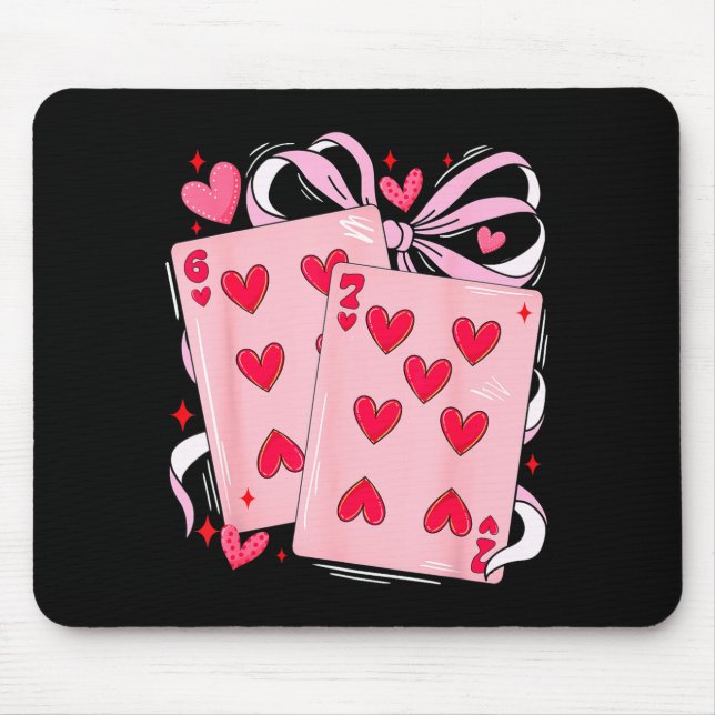 Womens Retro Six Seven 67 Meme Valentines Day Play Mouse Pad (Front)