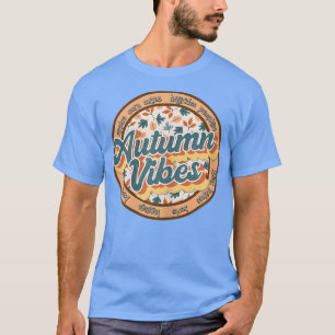 Womens Retro Vintage Autumn Vibes Fall Thanksgivin T-Shirt