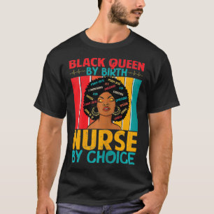 Womens Retro Vintage Black Queen by Birth Melanin T-Shirt