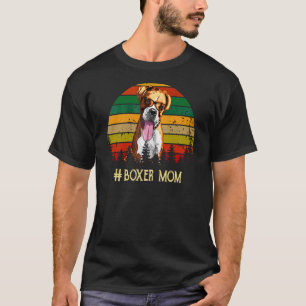 Womens Retro Vintage Boxer Mum Boxer Dog T-Shirt