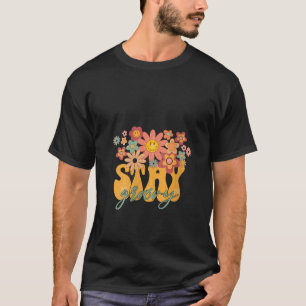 Womens Retro Vintage Happy Face Stay Groovy 60s 70 T-Shirt