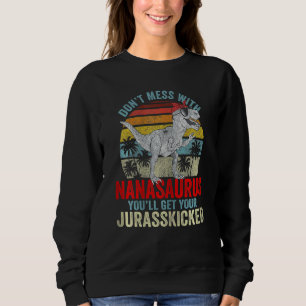 Womens Retro Vintage Nanasaurus Dinosaur Rex Mothe Sweatshirt