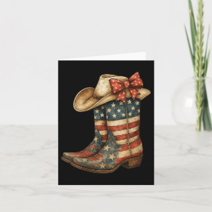 Womens Retro Western Cowboy Boots Cowgirl American Card