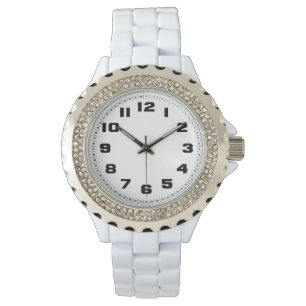 Women's Rhinestone White Enamel Watch