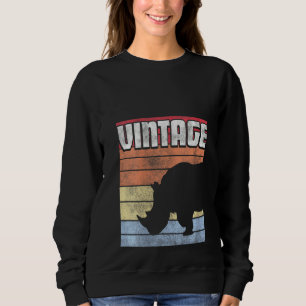 Womens Rhino Rhinoceros Retro Style Vintage 70s 80 Sweatshirt