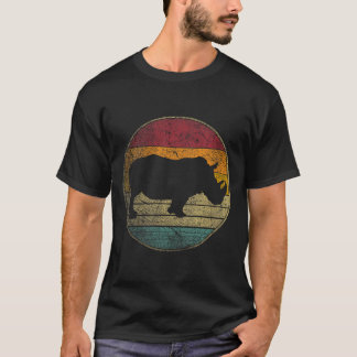 Womens Rhinoceros Rhino - Retro Funny Vintage Back T-Shirt