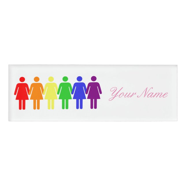 women's rights 2017 LGBTQIA Name Tag (Front)