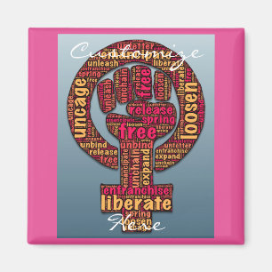women's rights 2017 raised fist magnet
