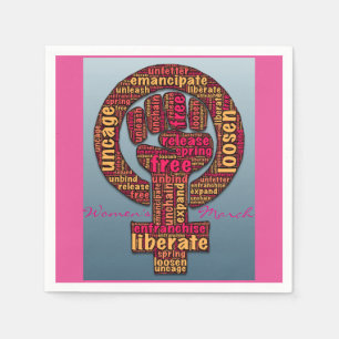 women's rights 2017 raised fist napkin