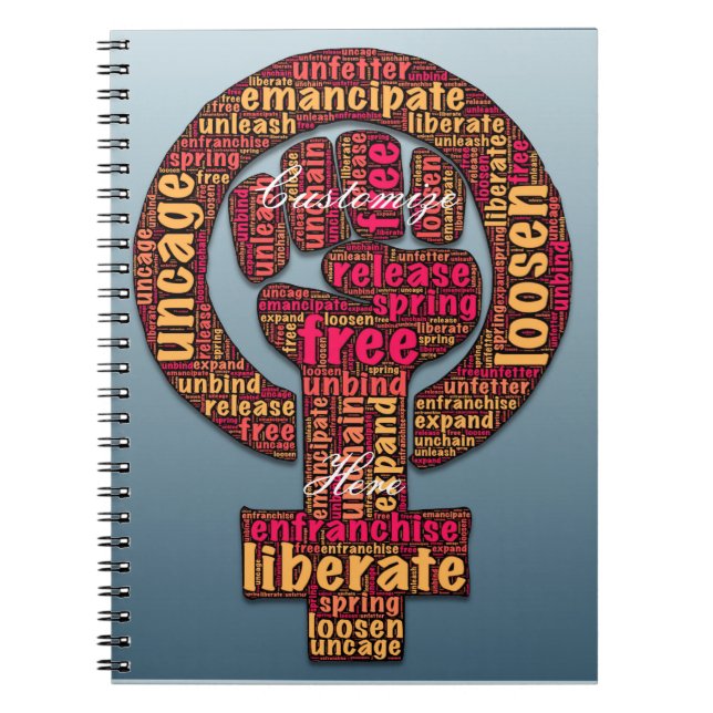 women's rights 2017 raised fist spiral notebook (Front)